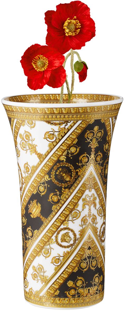 versace vaso 26 cm baroque|Versace white & black rosenthal '' vase, 26 cm .